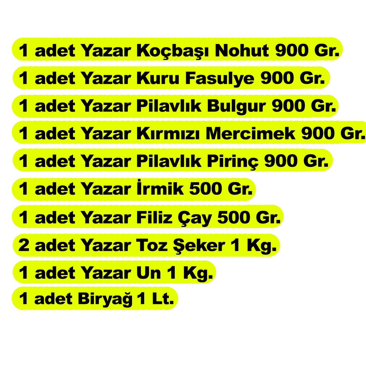 Yazar Ramazan Kumanya Gıda Kolisi Yardım Paketi 10 Parça 9,5 Kg